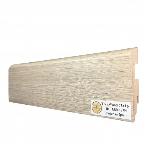 Плинтус МДФ ламинированный TeckWood Дуб Мистери 2150×75×16