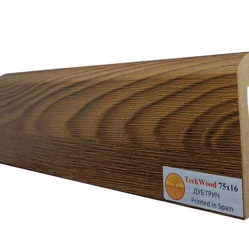 Плинтус МДФ ламинированный TeckWood Дуб Грич 2150×75×16