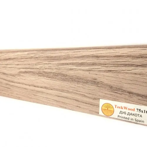 Плинтус МДФ ламинированный TeckWood Дуб Дакота 2150×75×16