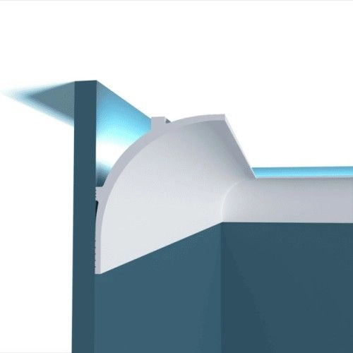 Потолочный плинтус под покраску Перфект Плюс P149 с подсветкой 2000×100×120