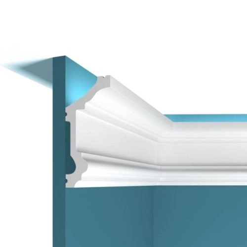 Потолочный плинтус под покраску Перфект Плюс P91 с подсветкой 2000×55×120