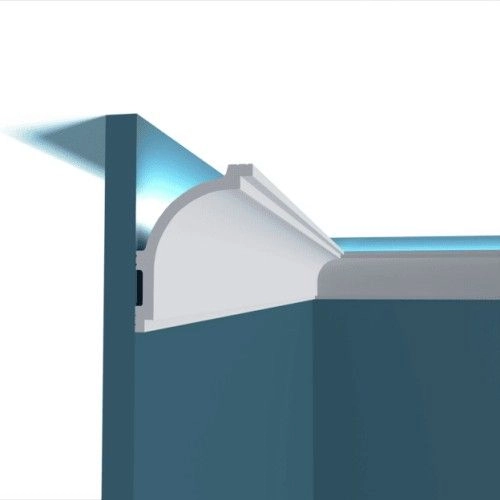 Потолочный плинтус под покраску Перфект Плюс P143 с подсветкой 2000×65×90