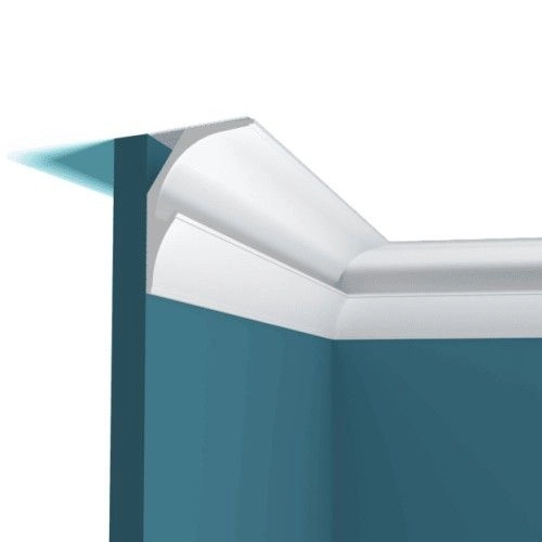 Потолочный плинтус под покраску Перфект Плюс P177 с подсветкой 2000×90×120