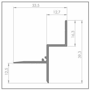 Теневой профиль для потолка Чёрный 35.3x2000 мм