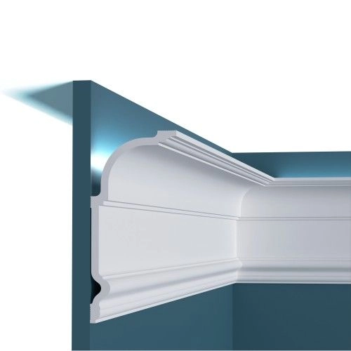 Потолочный плинтус под покраску Перфект Плюс P193 с подсветкой 2000×80×200