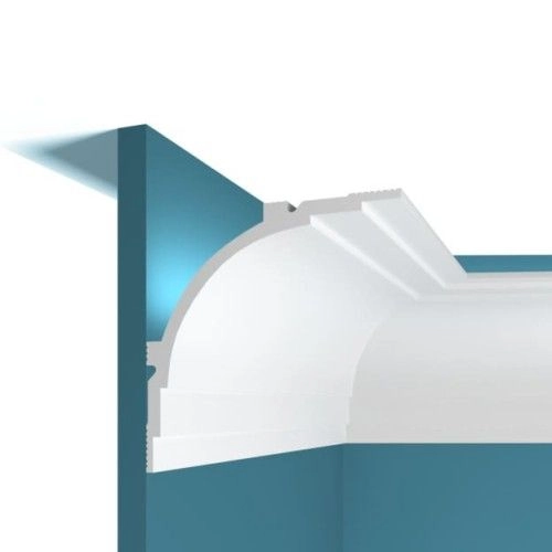 Потолочный плинтус под покраску Перфект Плюс P100 с подсветкой 2000×130×130