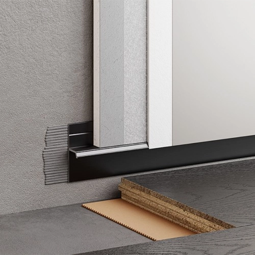 Плинтус алюминиевый теневой с подсветкой Modern Decor RAL 9005 Черный муар 77-56-56 2500×20×12,8