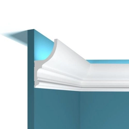 Потолочный плинтус под покраску Перфект Плюс P79 с подсветкой 2000×55×100