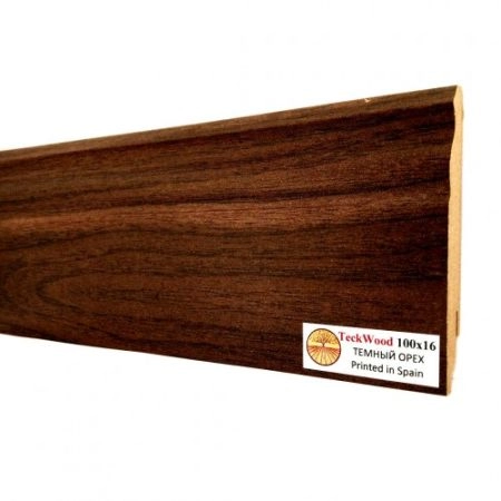 Плинтус МДФ ламинированный TeckWood Темный орех 2150×100×16