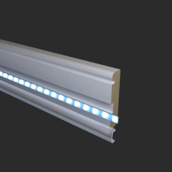 Плинтус Evrowood Плинтус Evrowood МДФ Белый PN 030 Led  2000×80×16