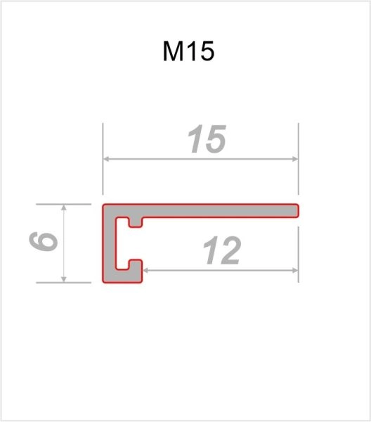 Плинтус Decaro Микроплинтус M15A Анодированный титановый браш