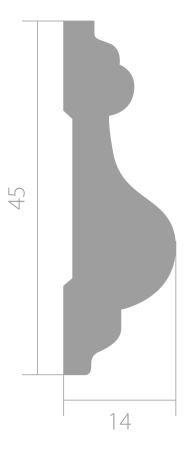 Лепнина Молдинги Ultrawood Молдинг Ultrawood U 002 (2440 х 45 х 14)