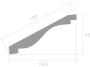 Лепнина Карнизы Карнизы Ultrawood потолочный CR 023 (2000 х 135,5 х 65)
