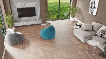 Кварц виниловое покрытие Alpine Floor Parquet LVT Клеевая Parquet LVT Дуб Royal ЕСО 16-2 венгерская елка 590×118×2,5