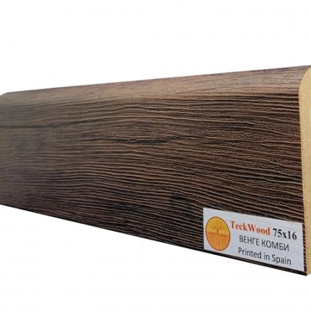 Плинтус МДФ ламинированный TeckWood Венге Комби 2150×75×16