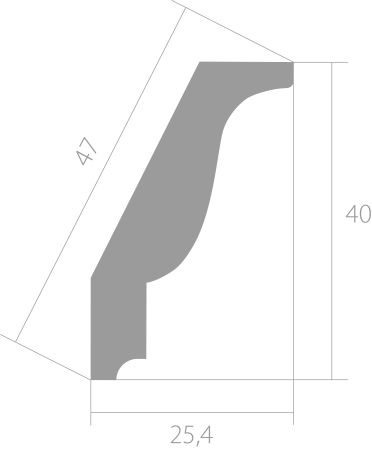 Лепнина Карнизы Карнизы Ultrawood потолочный CR 025 (2440 х 40 х 25,4)