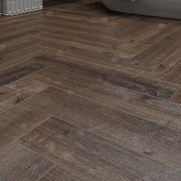 Кварц виниловое покрытие Клеевая Parquet LVT Дуб Альферац ЕСО 16-22 венгерская елка 590×118×2,5