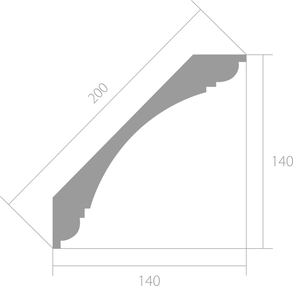Лепнина Карнизы Карнизы Ultrawood потолочный CR 003 (2440 х 140 х 140)
