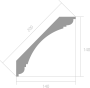 Лепнина Карнизы Карнизы Ultrawood потолочный CR 003 (2440 х 140 х 140)