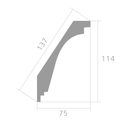 Лепнина Карнизы Карнизы Ultrawood потолочный CR 2335 (2440 х 114 х 75)