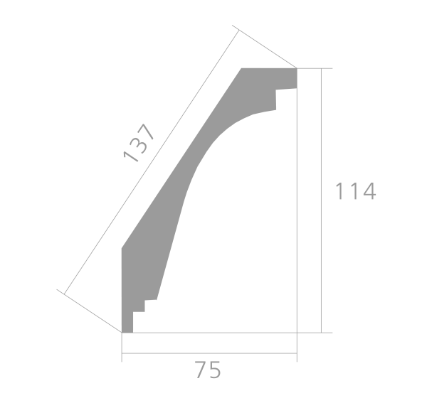 Лепнина Карнизы Карнизы Ultrawood потолочный CR 2335 (2440 х 114 х 75)