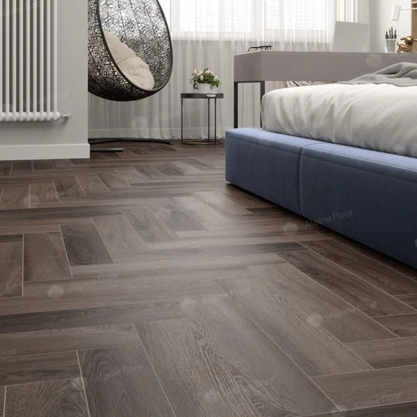 Кварц виниловое покрытие Alpine Floor Parquet Light Дуб Фафнир ECO 13-16 венгерская елка 600×125×4