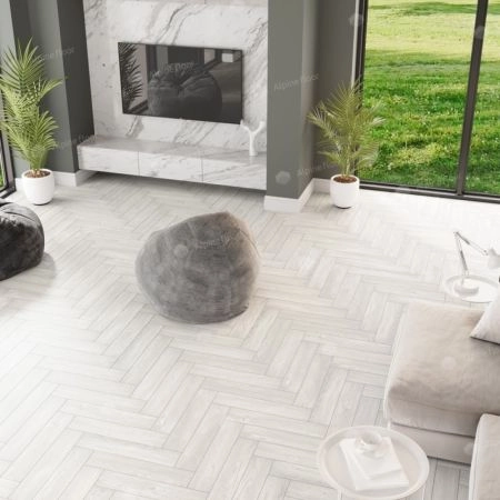 Кварц виниловое покрытие Alpine Floor Parquet LVT Клеевая Parquet LVT Дуб Арктик ЕСО 16-4 венгерская елка 590×118×2,5