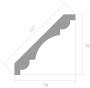 Лепнина Карнизы Карнизы Ultrawood потолочный CR 018 i (2440 х 76 х 76)