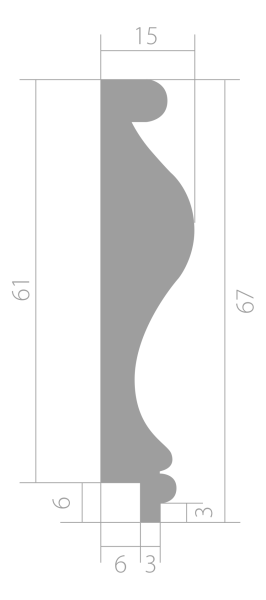 Лепнина Молдинги Молдинг Ultrawood Trim 001 i (2000 х 67 х 15)