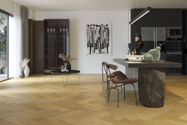 Композитная паркетная доска Quartz Parquet Елка Дуб медовый раф 33-463 венгерская елка 635×127×5