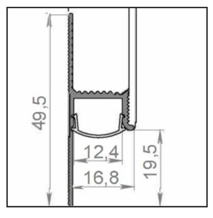Теневой профиль алюминиевый для подсветки  20мм/ 2000мм