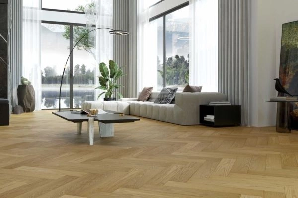 Композитная паркетная доска Quartz Parquet Елка Дуб медовый раф 33-463 венгерская елка 635×127×5