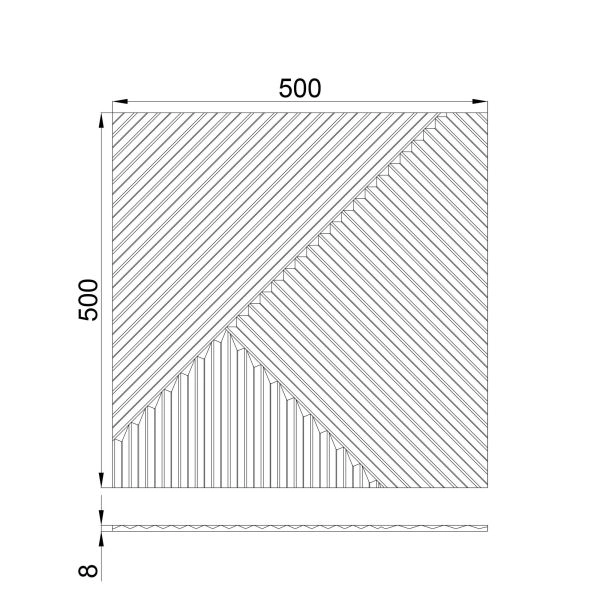 Стеновая панель Пирамида МДФ Орех-темный  500х500х8 (4 шт.)
