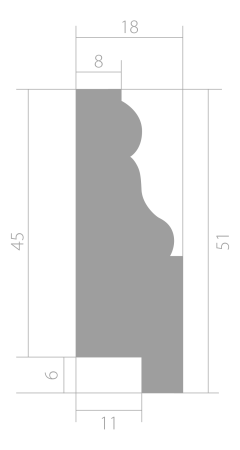 Лепнина Молдинги Молдинг Ultrawood Trim 002A (2000 х 51 х 15)