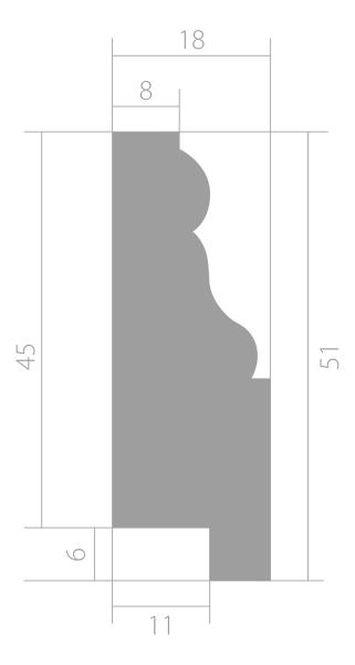 Лепнина Молдинги Молдинг Ultrawood Trim 002A (2000 х 51 х 15)