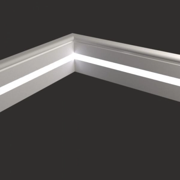 Плинтус Evrowood Плинтус Evrowood МДФ Белый PN 030 Led  2000×80×16