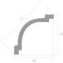 Лепнина Карнизы Карнизы Ultrawood потолочный CR 2390i (2440 х 90 х 90)