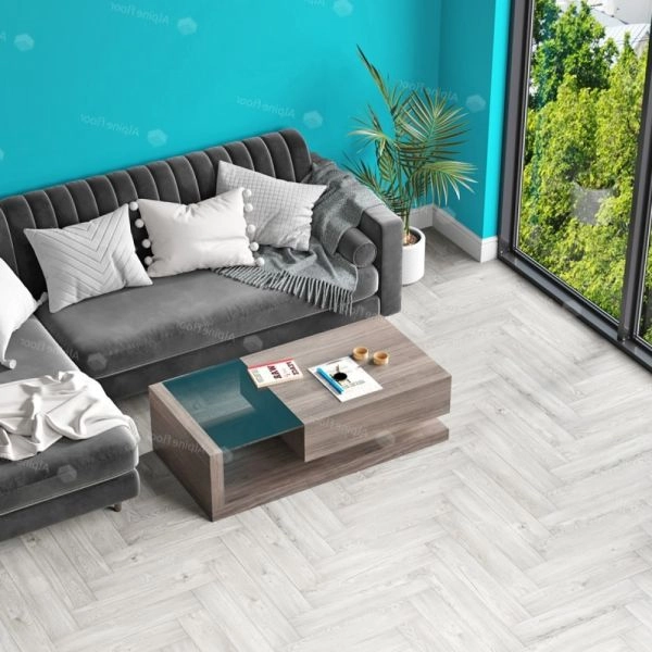 Кварц виниловое покрытие Alpine Floor Parquet LVT Клеевая Parquet LVT Снежный ЕСО 16-11 венгерская елка 590×118×2,5