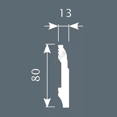 Плинтус Cosca Decor Экополимер PX021  2000x80x13мм Плинтус Cosca Decor Экополимер PX021  2000x80x13мм