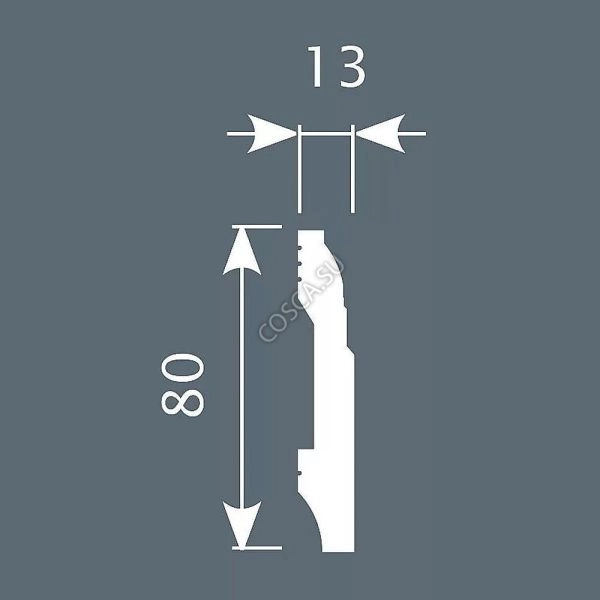 Плинтус Cosca Decor Экополимер PX021  2000x80x13мм Плинтус Cosca Decor Экополимер PX021  2000x80x13мм