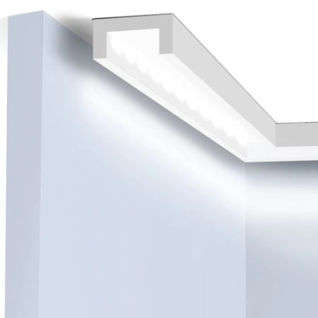 Потолочный плинтус под покраску Hiwood LB40 с подсветкой 2000×40×20