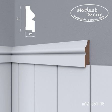 Лепнина Молдинги Madest Decor Молдинг Madest Decor для панелей m12-051-18 под покраску